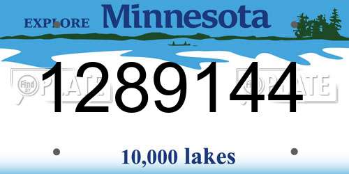 1289144 Minnesota License Plate