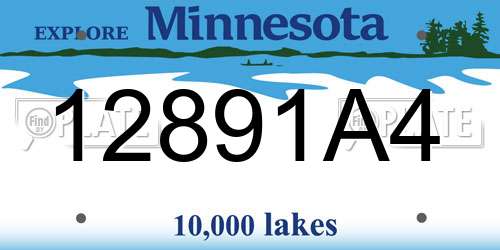 12891A4 Minnesota License Plate