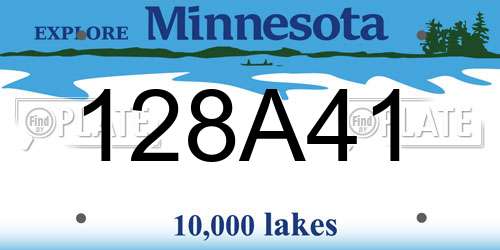 128A41 Minnesota License Plate