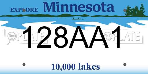 128AA1 Minnesota License Plate