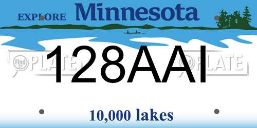 128AAI Minnesota License Plate