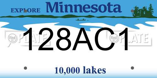 128AC1 Minnesota License Plate