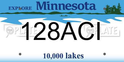 128ACI Minnesota License Plate