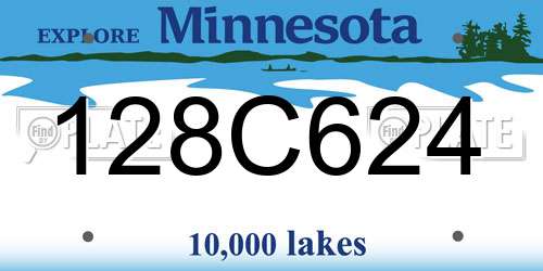 128C624 Minnesota License Plate