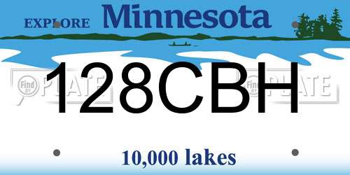 128CBH Minnesota License Plate