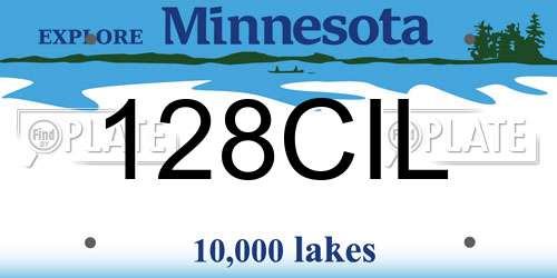 128CIL Minnesota License Plate