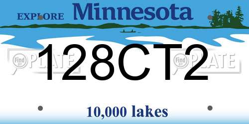 128CT2 Minnesota License Plate