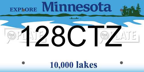 128CTZ Minnesota License Plate
