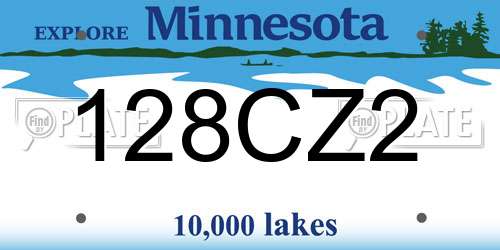 128CZ2 Minnesota License Plate