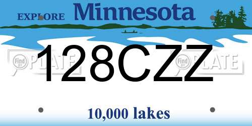 128CZZ Minnesota License Plate