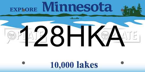 128HKA Minnesota License Plate