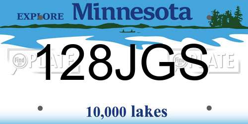 128JGS Minnesota License Plate