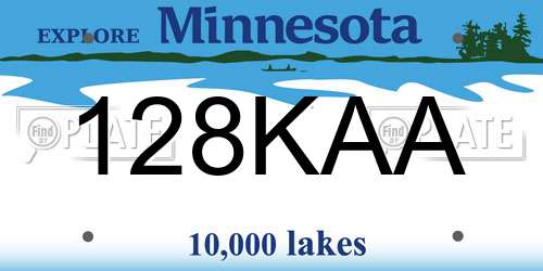 128KAA Minnesota License Plate