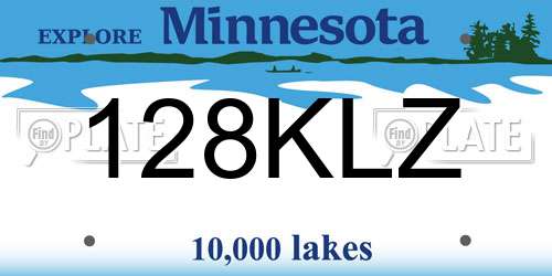128KLZ Minnesota License Plate