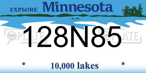 128N85 Minnesota License Plate