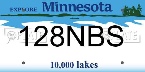 128NBS Minnesota License Plate