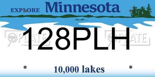 128PLH Minnesota License Plate