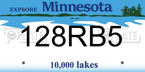 128RB5 Minnesota License Plate