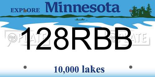 128RBB Minnesota License Plate