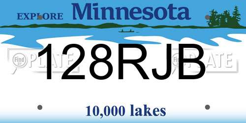 128RJB Minnesota License Plate