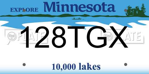 128TGX Minnesota License Plate