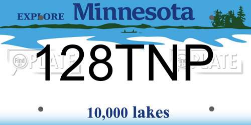 128TNP Minnesota License Plate
