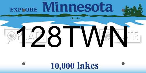 128TWN Minnesota License Plate