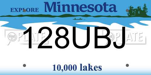 128UBJ Minnesota License Plate