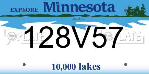 128V57 Minnesota License Plate