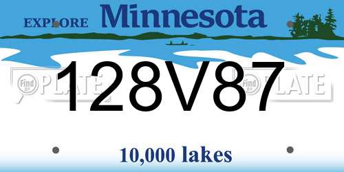 128V87 Minnesota License Plate