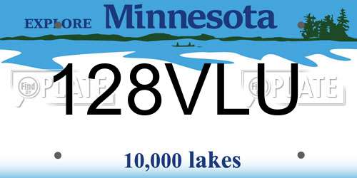 128VLU Minnesota License Plate