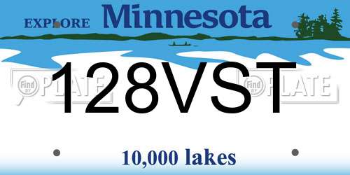 128VST Minnesota License Plate