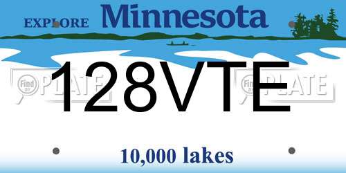 128VTE Minnesota License Plate