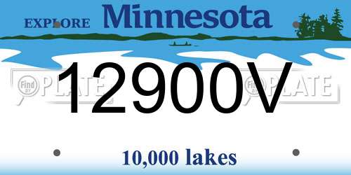 12900V Minnesota License Plate