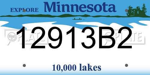 12913B2 Minnesota License Plate