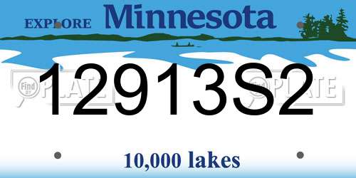 12913S2 Minnesota License Plate