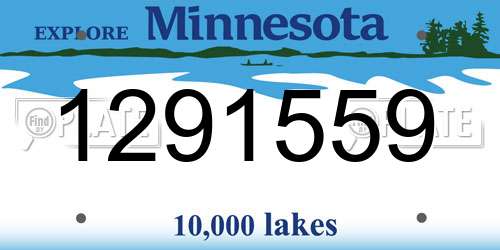 1291559 Minnesota License Plate