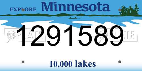 1291589 Minnesota License Plate