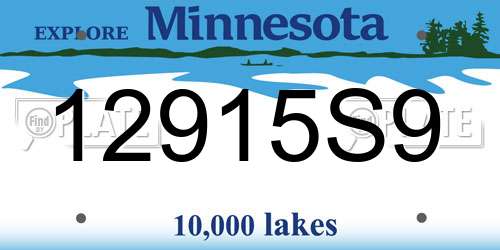 12915S9 Minnesota License Plate