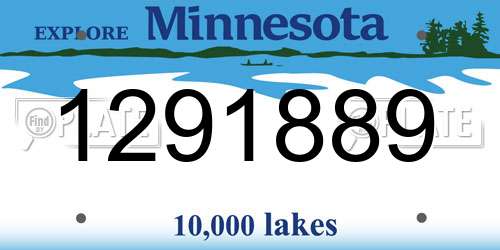 1291889 Minnesota License Plate
