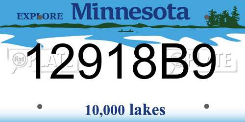 12918B9 Minnesota License Plate