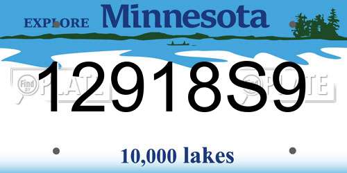 12918S9 Minnesota License Plate