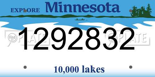 1292832 Minnesota License Plate