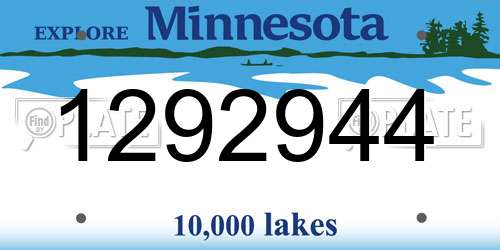 1292944 Minnesota License Plate