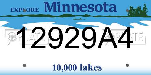 12929A4 Minnesota License Plate