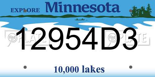 12954D3 Minnesota License Plate
