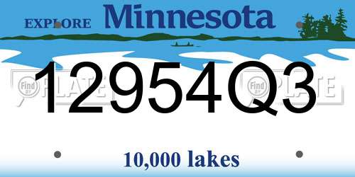 12954Q3 Minnesota License Plate