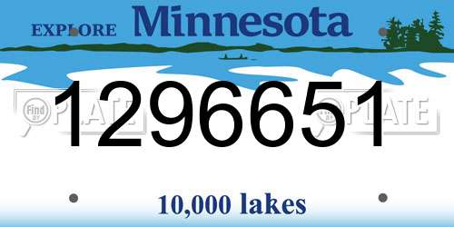 1296651 Minnesota License Plate