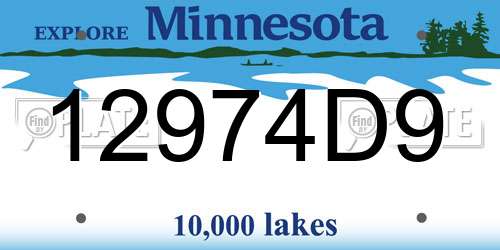12974D9 Minnesota License Plate