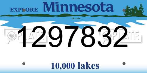 1297832 Minnesota License Plate
